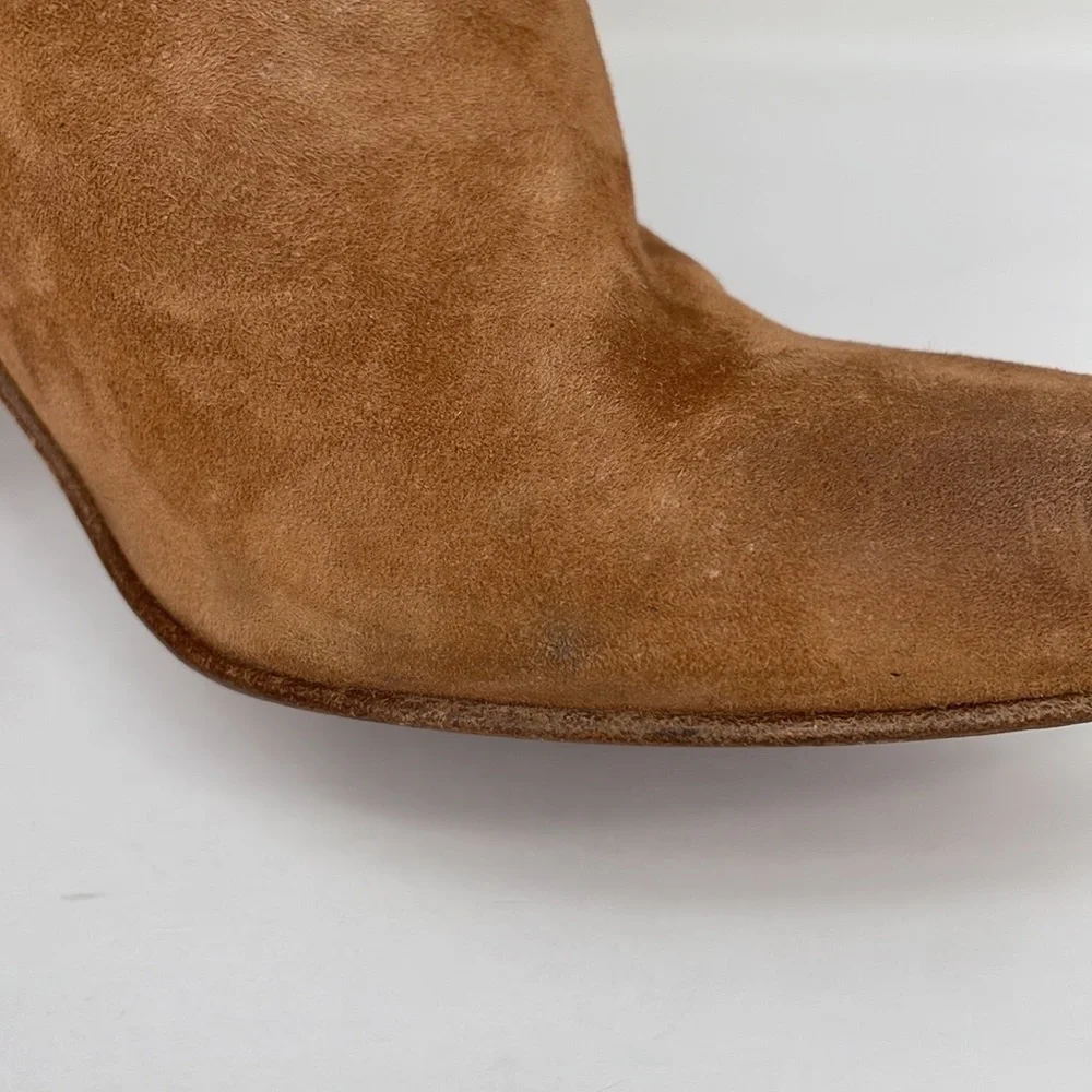Free People Fold Down Brown Suede Leather Heeled Size 41
